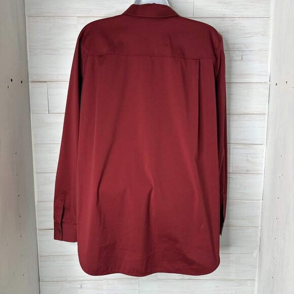 Lafayette 148 New York Womens Burgundy Red Button Front Top Size Small - Picture 5 of 10